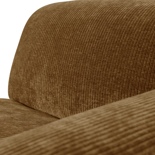 Mojo base chaise longue element rechts ribstof honinggeel