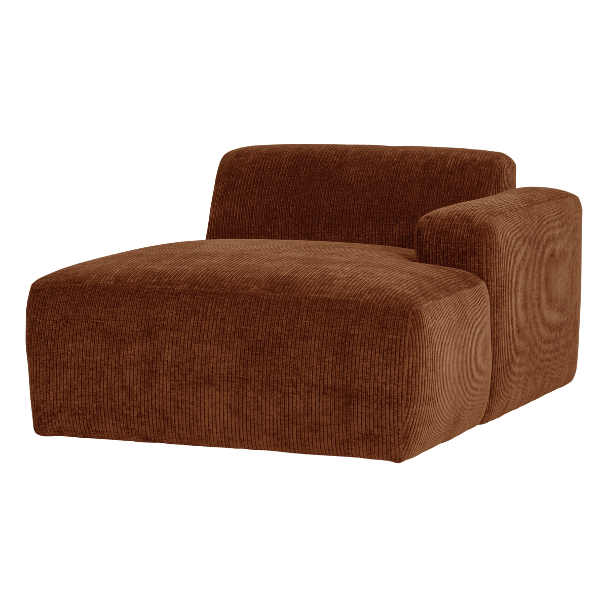 Mojo base chaise longue element rechts ribstof roestbruin