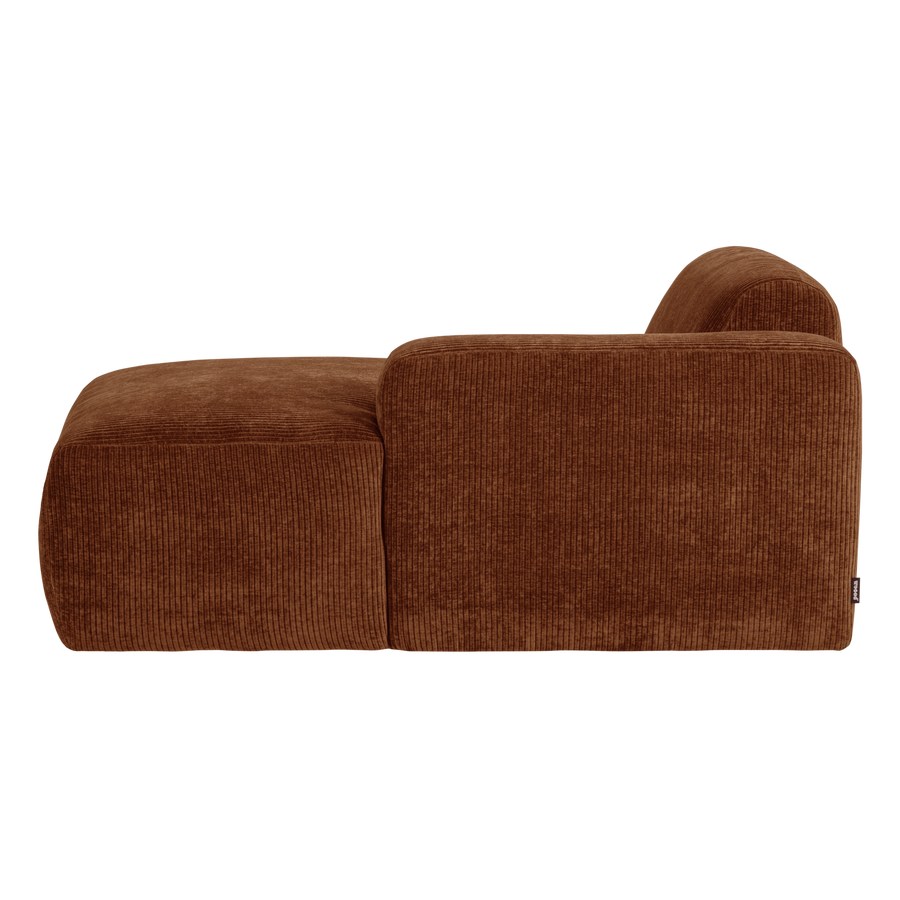 Mojo base chaise longue element rechts ribstof roestbruin