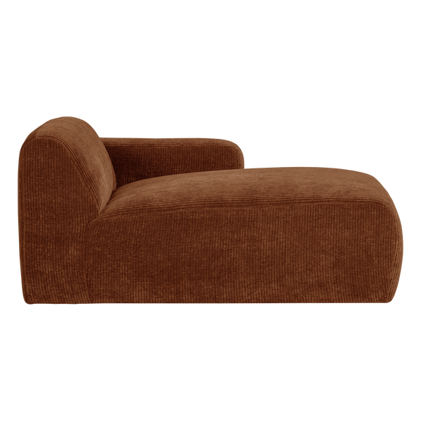 Mojo base chaise longue element rechts ribstof roestbruin