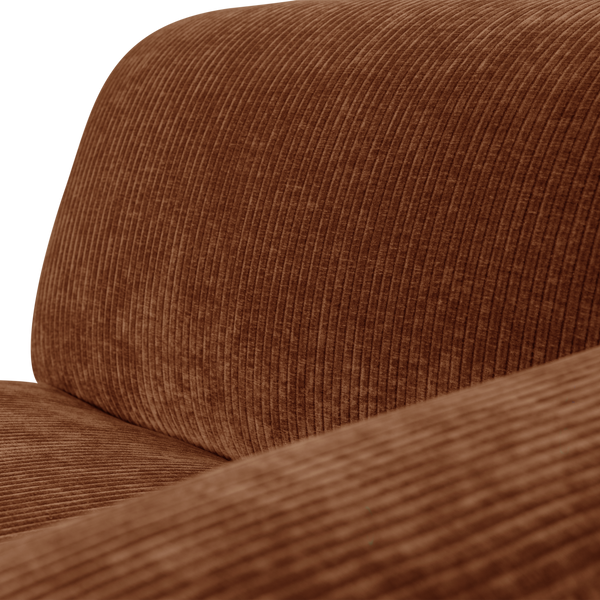 Mojo base chaise longue element rechts ribstof roestbruin