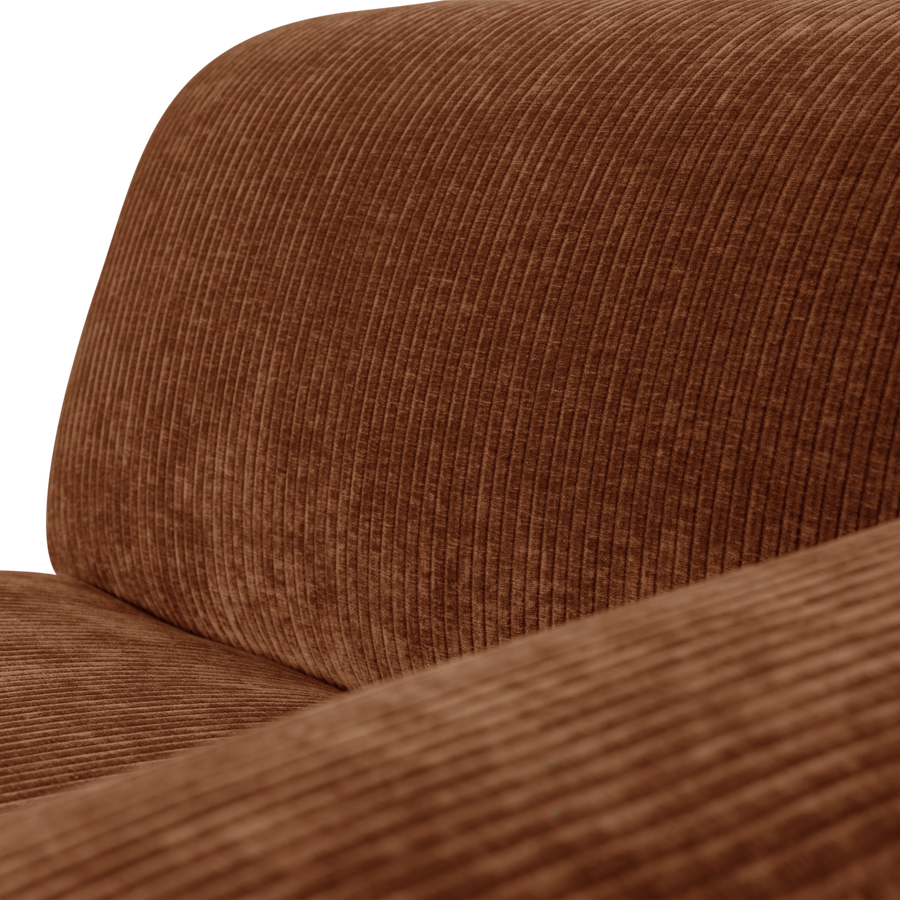 Mojo base chaise longue element rechts ribstof roestbruin