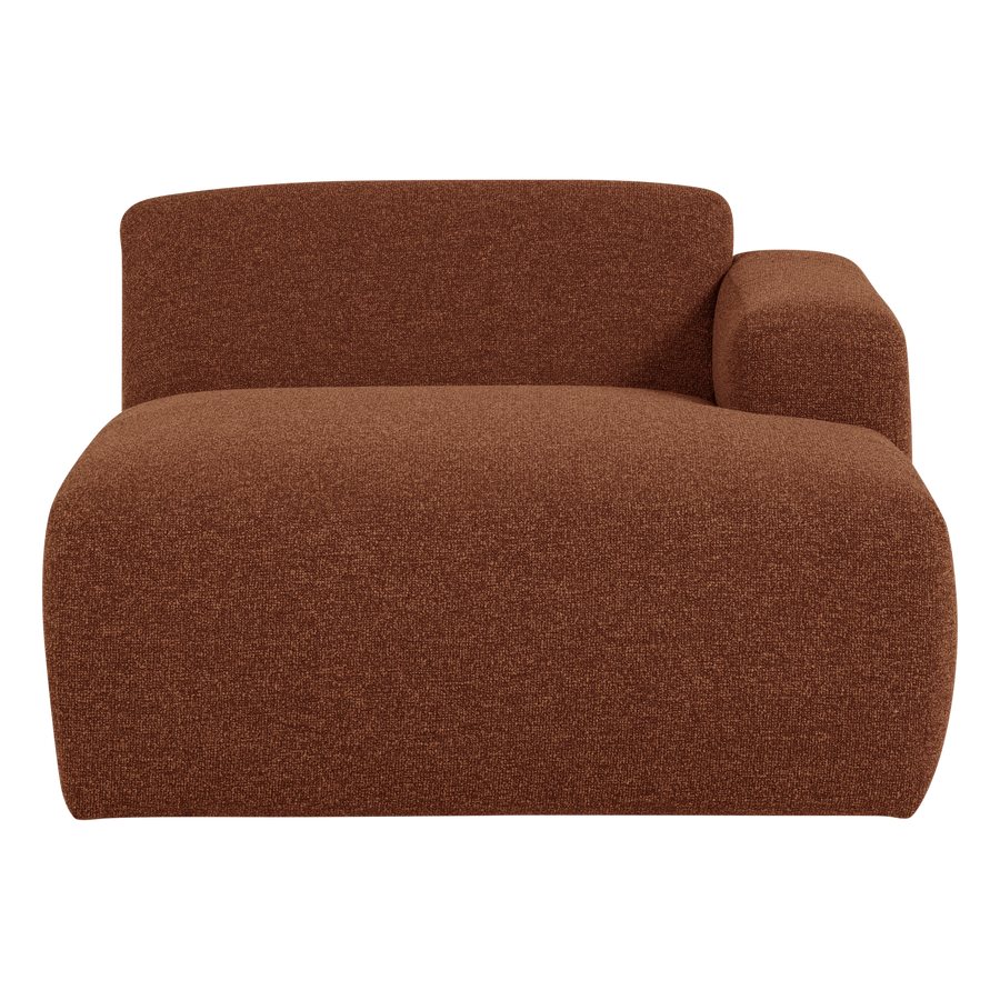 Mojo base chaise longue element rechts boucle roestbruin
