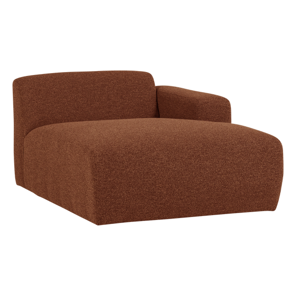 Mojo base chaise longue element rechts boucle roestbruin
