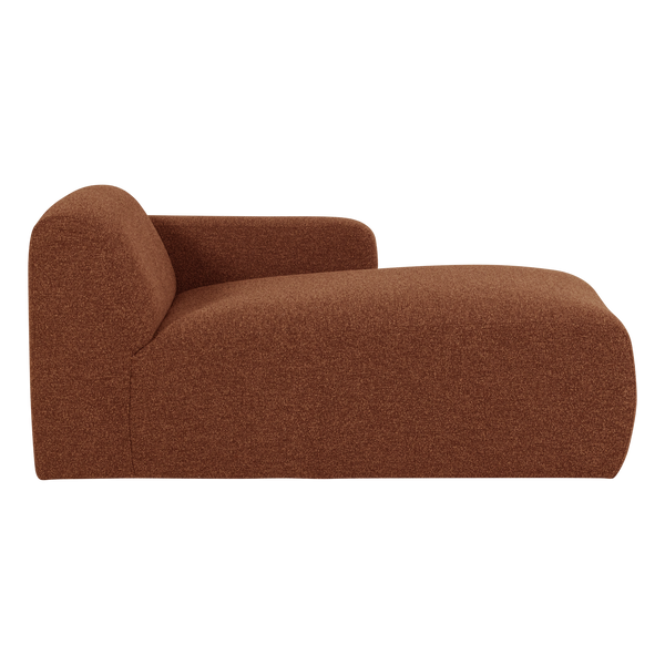 Mojo base chaise longue element rechts boucle roestbruin