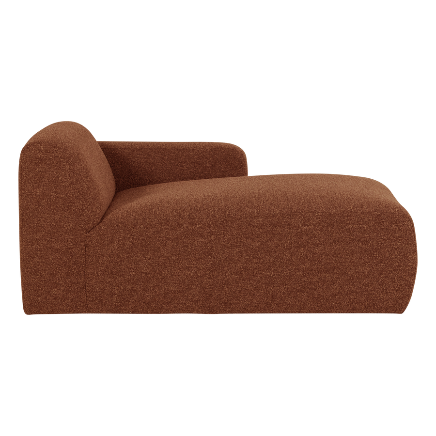 Mojo base chaise longue element rechts boucle roestbruin