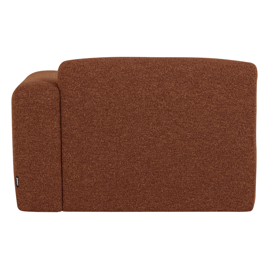 Mojo base chaise longue element rechts boucle roestbruin