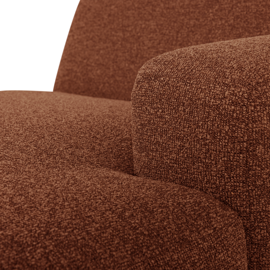 Mojo base chaise longue element rechts boucle roestbruin