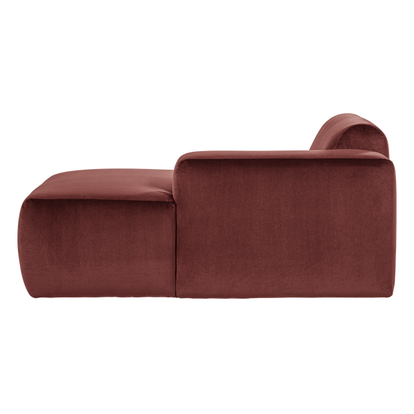 Mojo base chaise longue element rechts velvet kastanjebruin