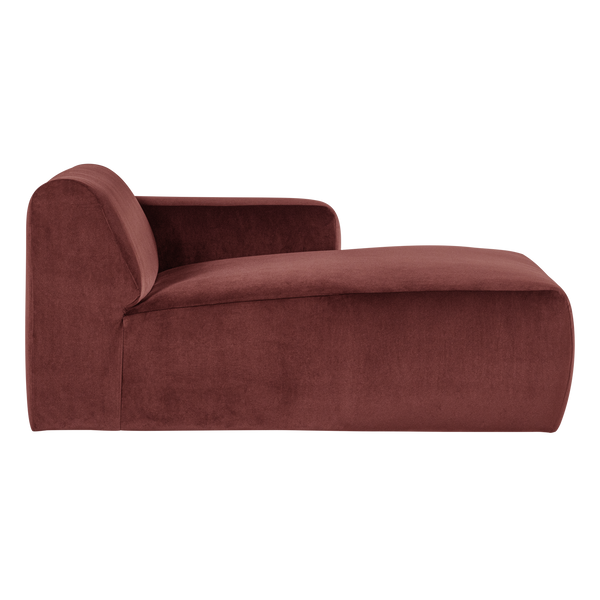 Mojo base chaise longue element rechts velvet kastanjebruin