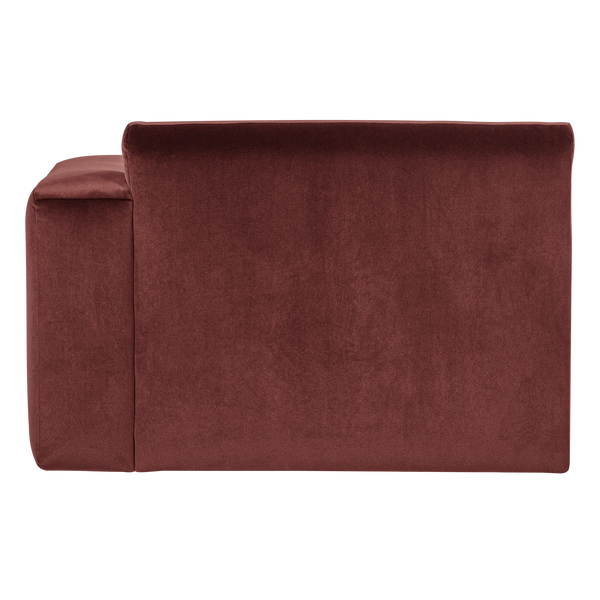 Mojo base chaise longue element rechts velvet kastanjebruin