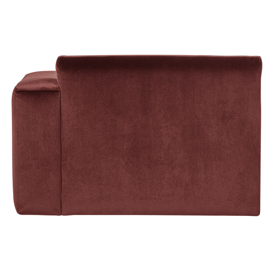 Mojo base chaise longue element rechts velvet kastanjebruin
