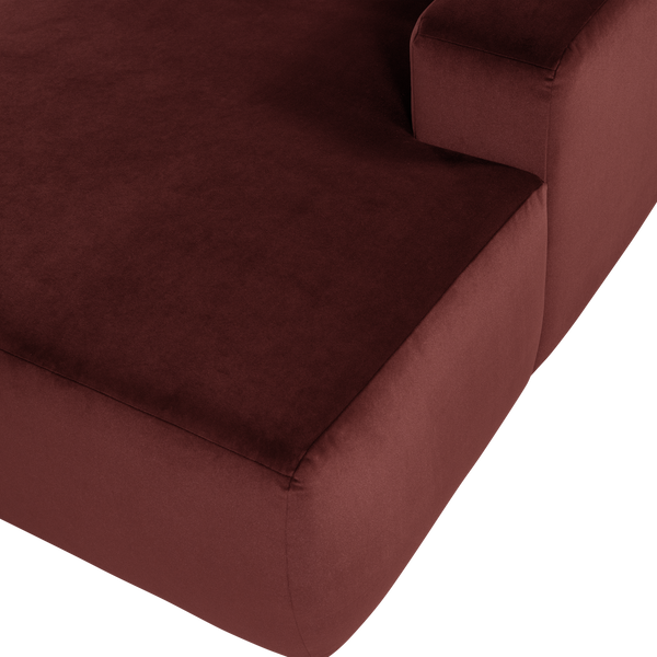 Mojo base chaise longue element rechts velvet kastanjebruin