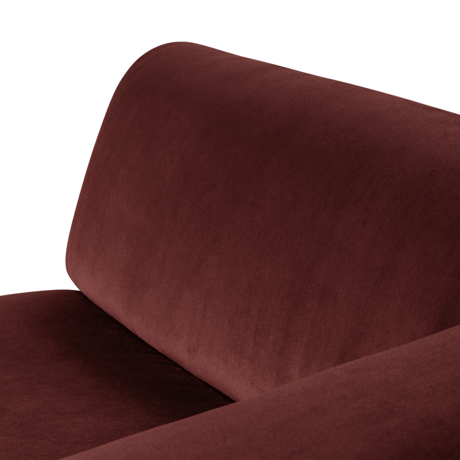 Mojo base chaise longue element rechts velvet kastanjebruin