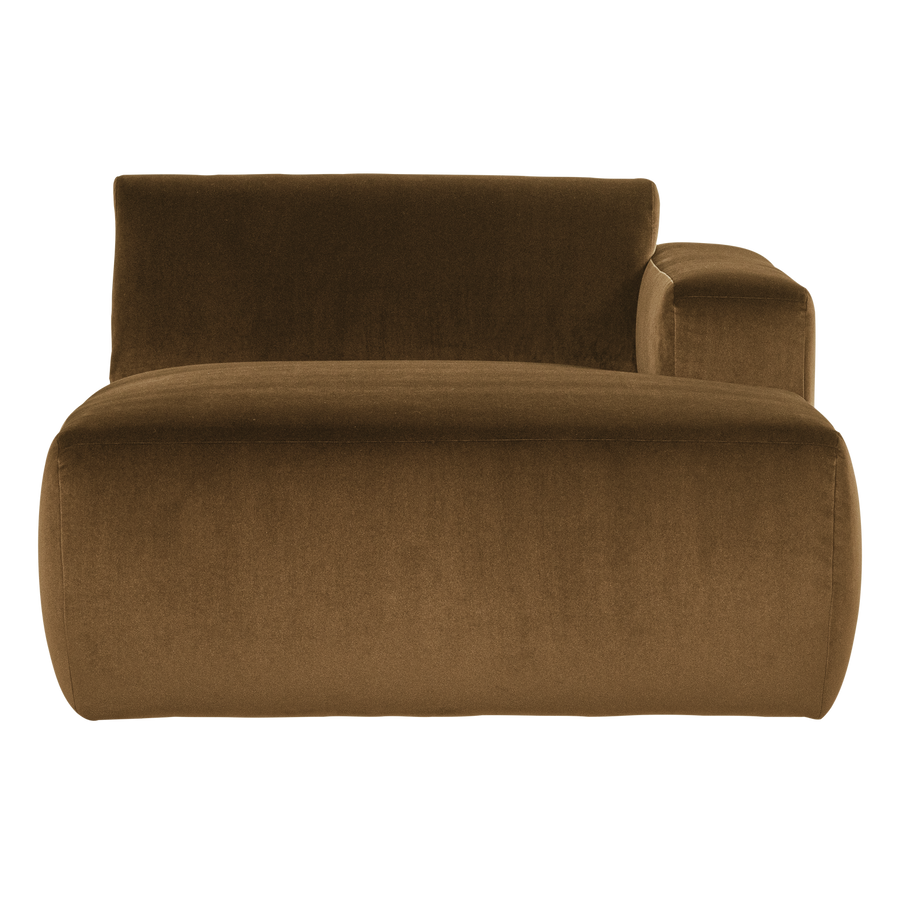 Mojo base chaise longue element rechts velvet honinggeel