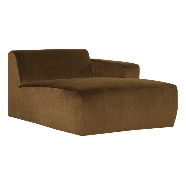 Mojo base chaise longue element rechts velvet honinggeel