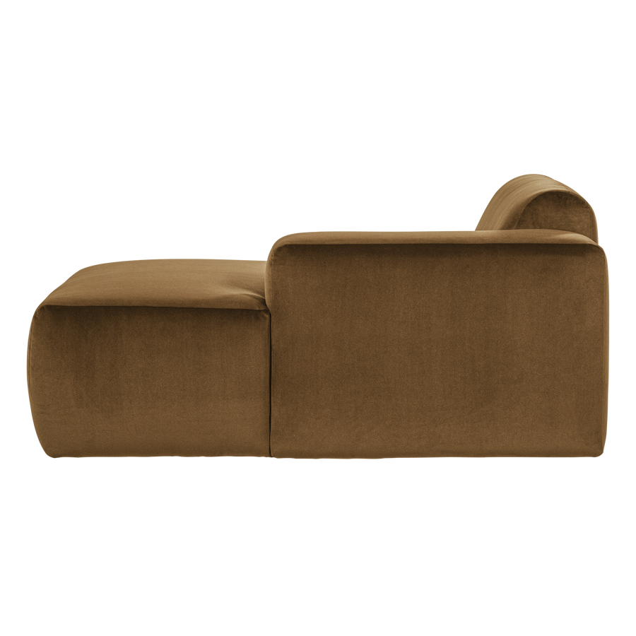 Mojo base chaise longue element rechts velvet honinggeel