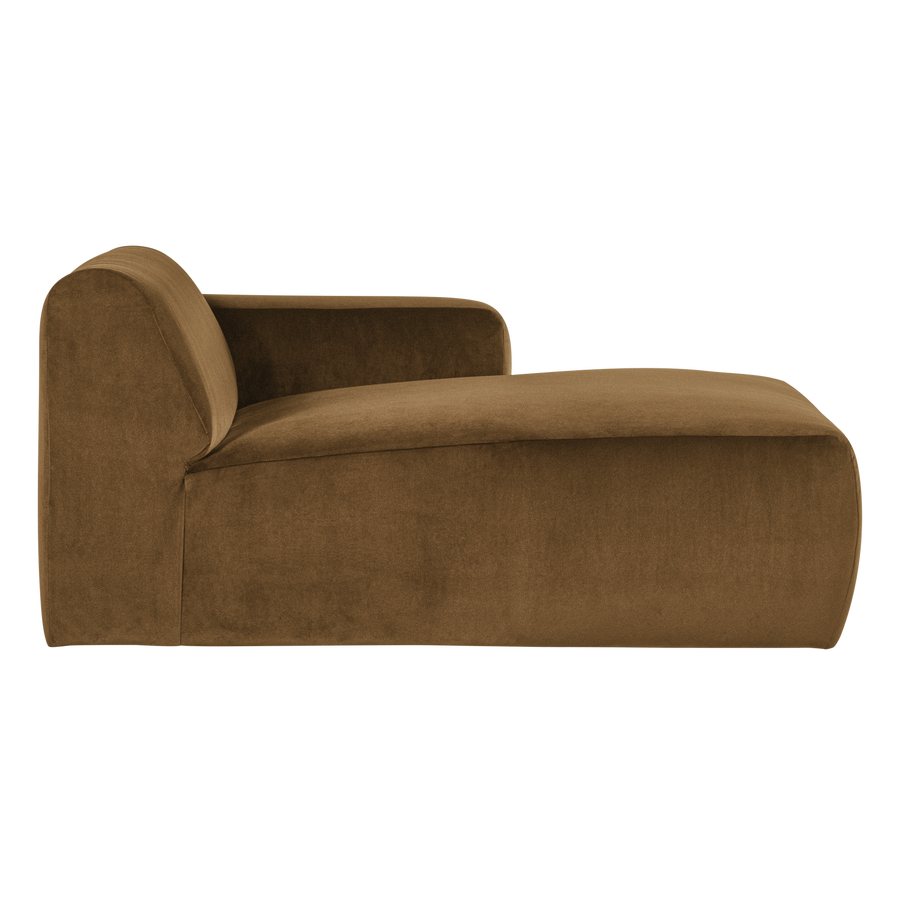 Mojo base chaise longue element rechts velvet honinggeel