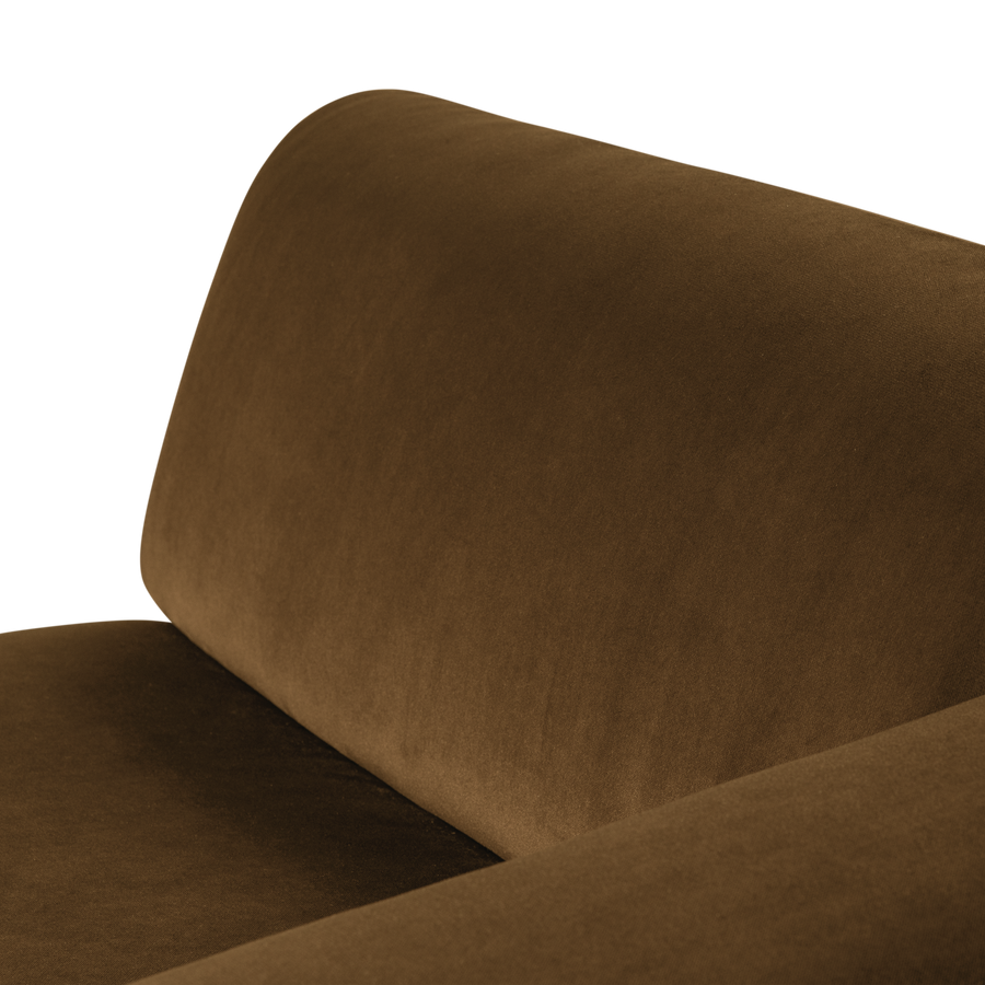 Mojo base chaise longue element rechts velvet honinggeel