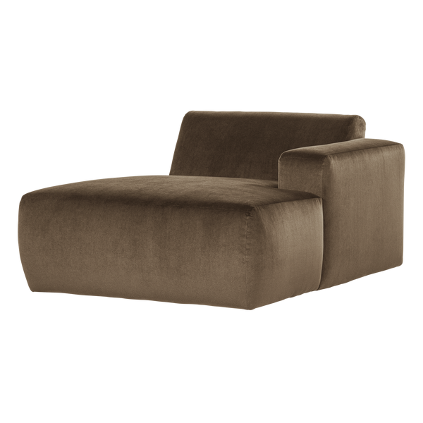 Mojo base chaise longue element rechts velvet taupe