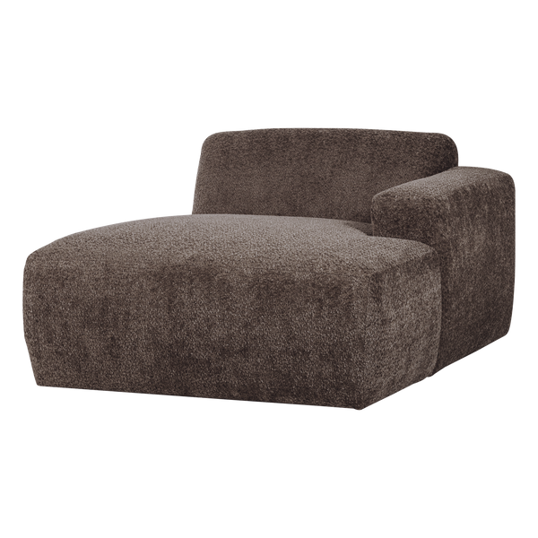 Mojo base chaise longue element rechts wollig bruin