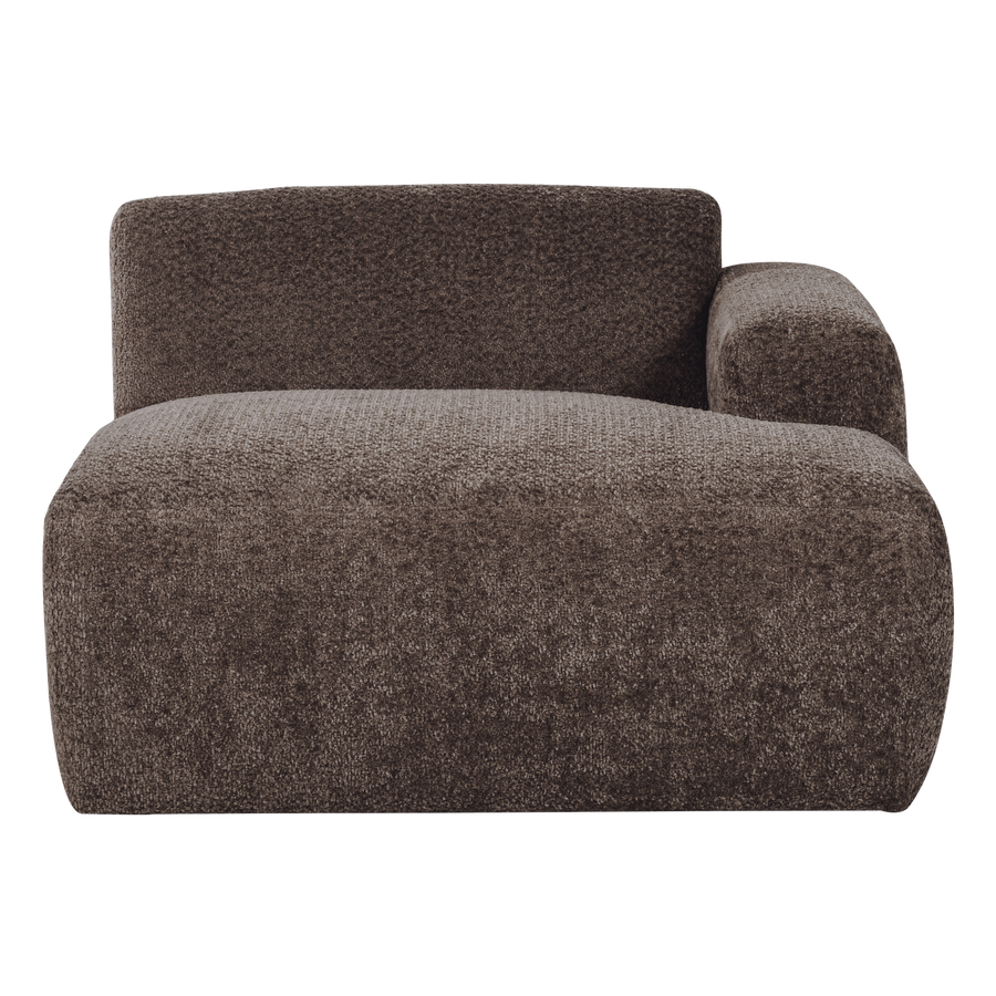 Mojo base chaise longue element rechts wollig bruin