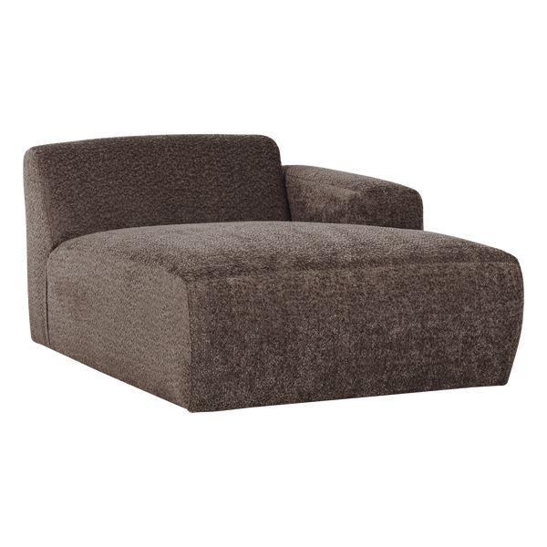 Mojo base chaise longue element rechts wollig bruin