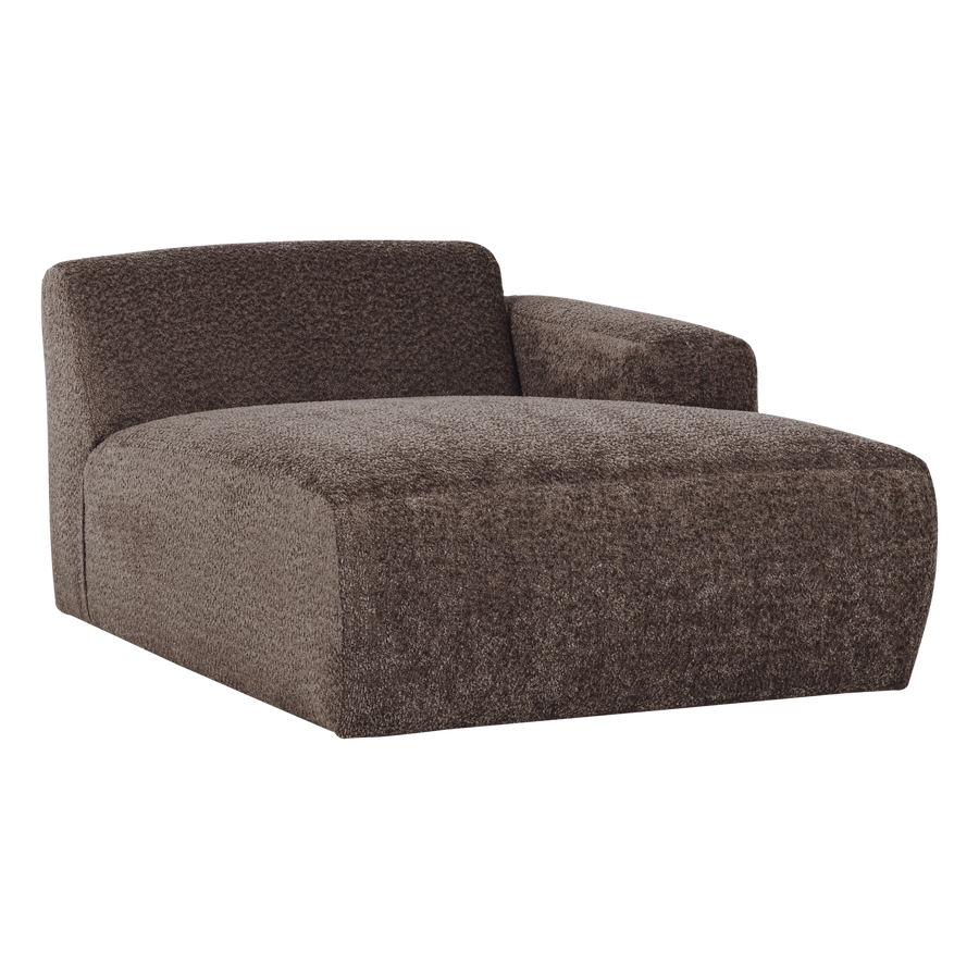 Mojo base chaise longue element rechts wollig bruin