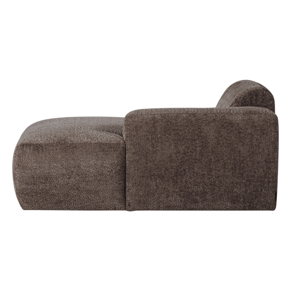 Mojo base chaise longue element rechts wollig bruin