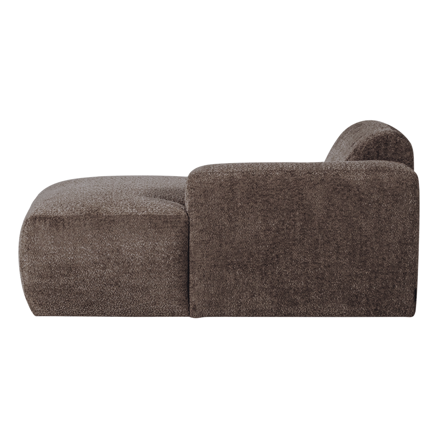 Mojo base chaise longue element rechts wollig bruin