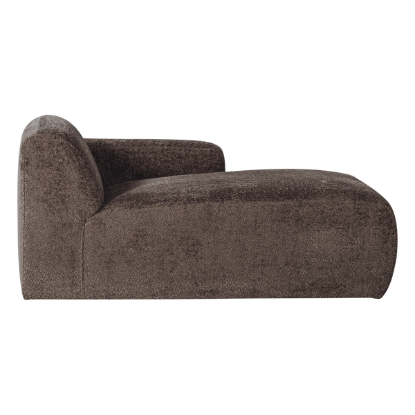 Mojo base chaise longue element rechts wollig bruin