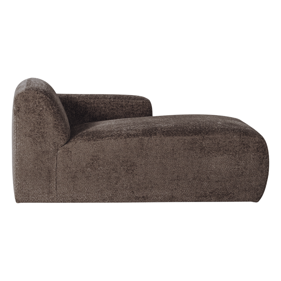 Mojo base chaise longue element rechts wollig bruin