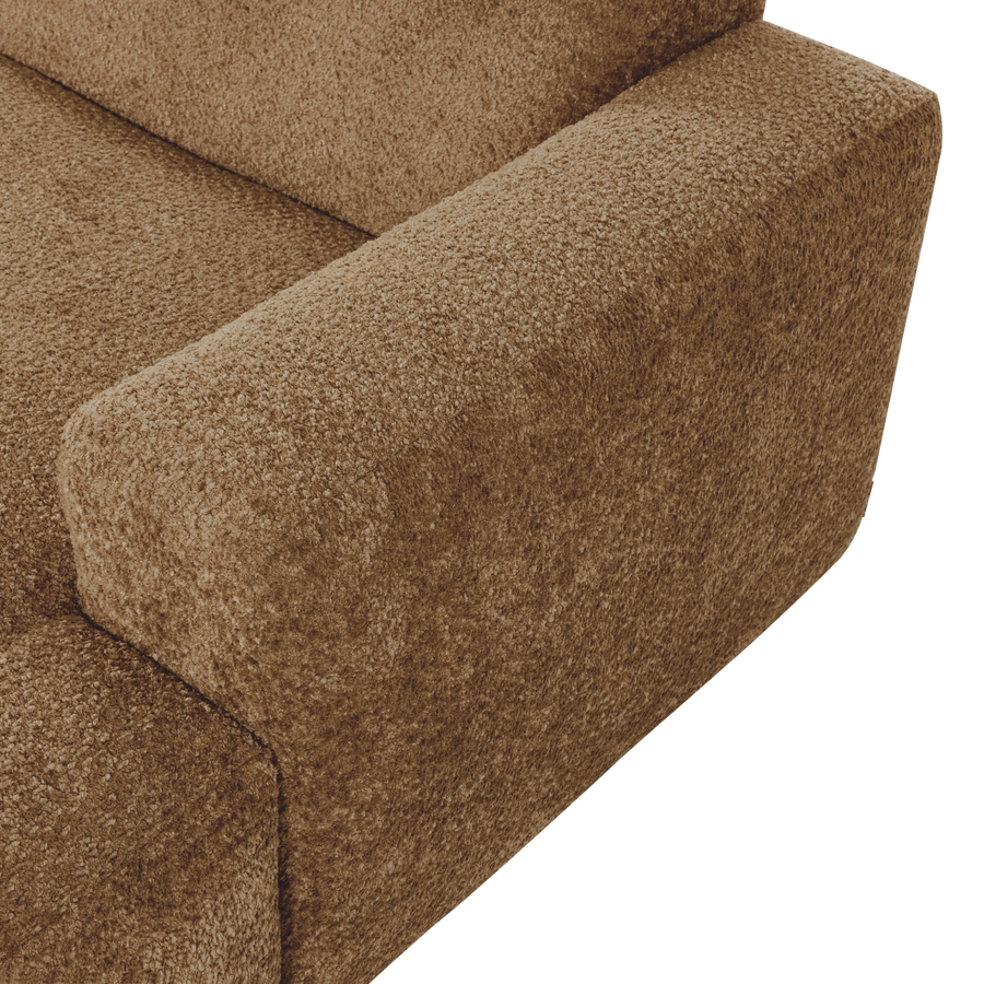 Mojo base chaise longue element rechts wollig honinggeel