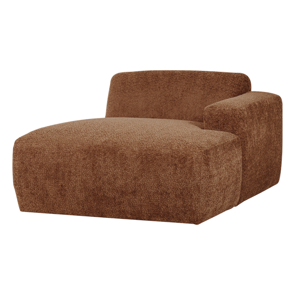 Mojo base chaise longue element rechts wollig roestbruin
