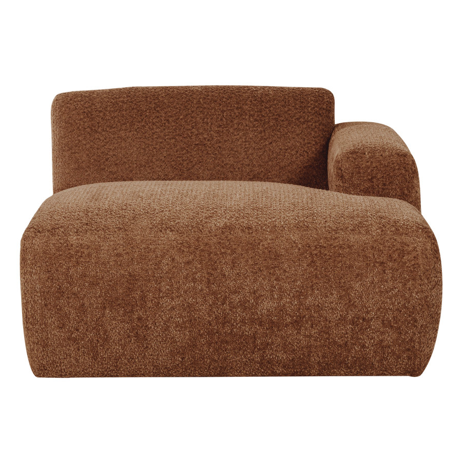 Mojo base chaise longue element rechts wollig roestbruin