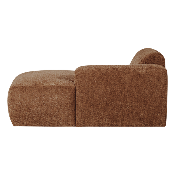Mojo base chaise longue element rechts wollig roestbruin