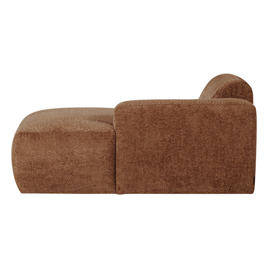 Mojo base chaise longue element rechts wollig roestbruin