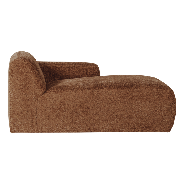 Mojo base chaise longue element rechts wollig roestbruin