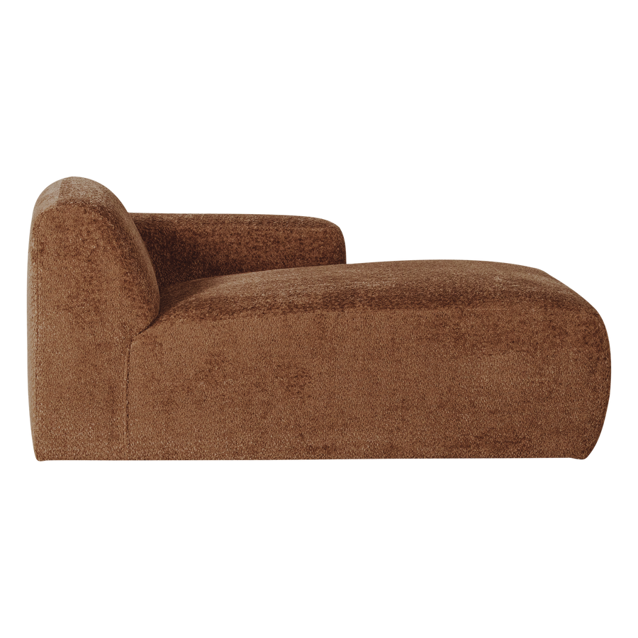 Mojo base chaise longue element rechts wollig roestbruin