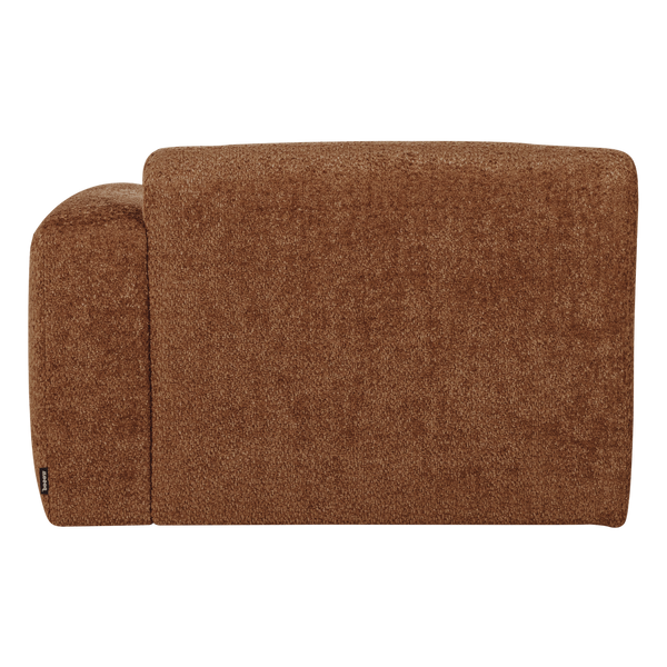 Mojo base chaise longue element rechts wollig roestbruin