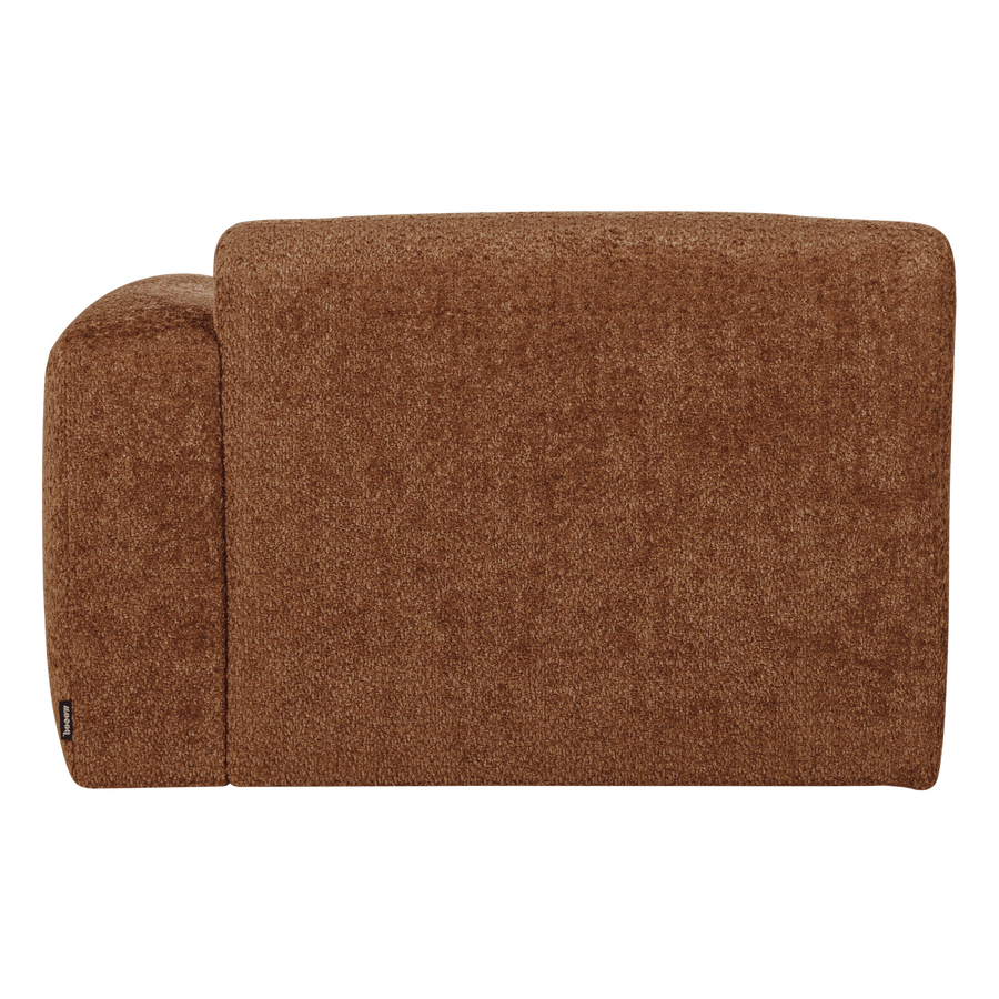 Mojo base chaise longue element rechts wollig roestbruin