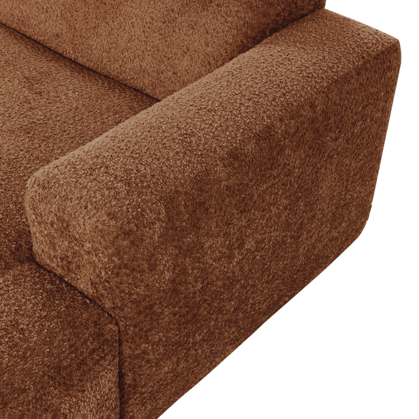 Mojo base chaise longue element rechts wollig roestbruin