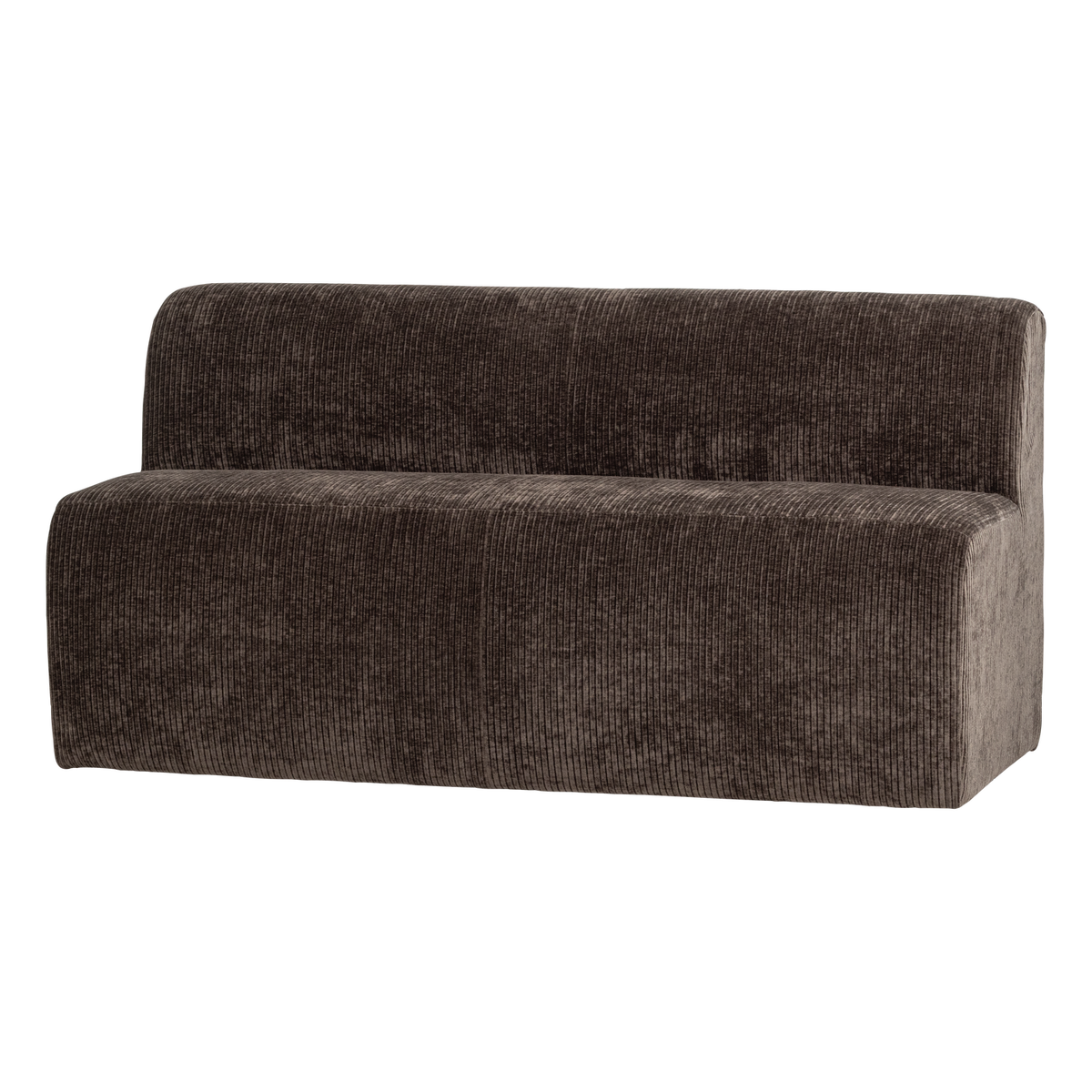 Mojo base eetbank 164 cm rugleuning ribstof bruin