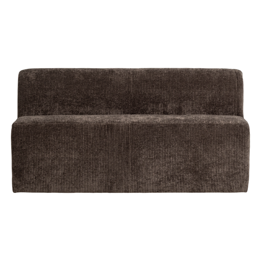 Mojo base eetbank 164 cm rugleuning ribstof bruin