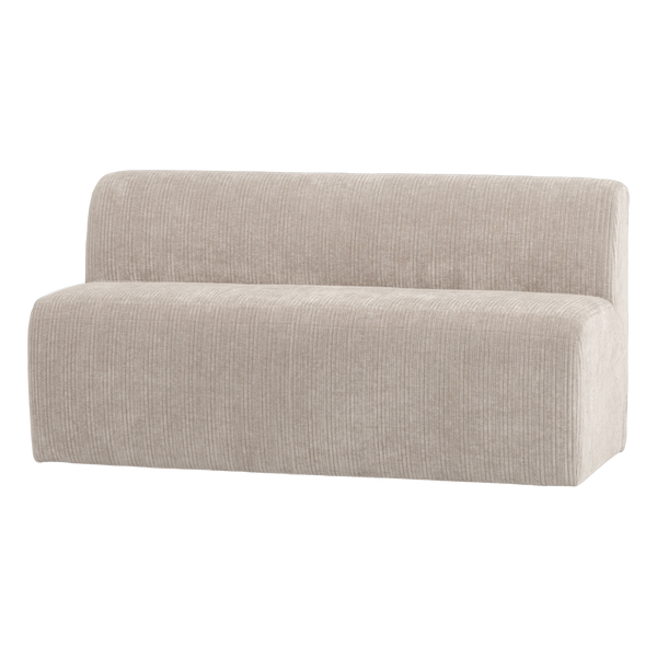 Mojo base eetbank 164 cm rugleuning ribstof ecru