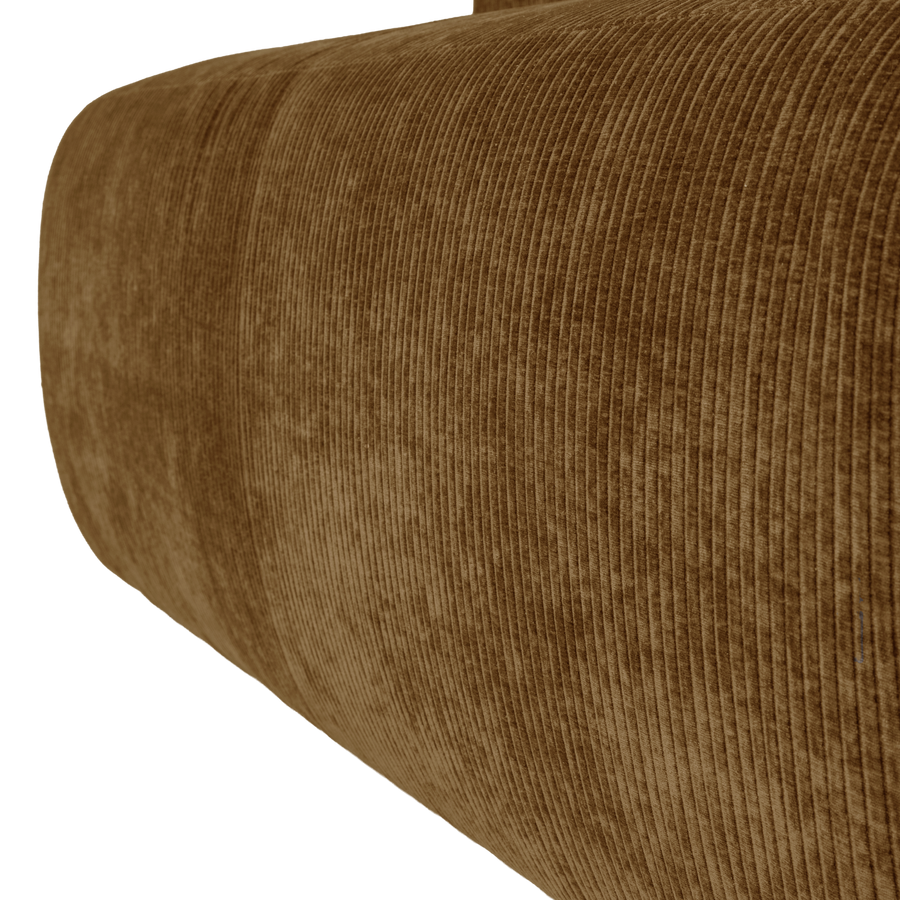 Mojo base eetbank 164 cm rugleuning ribstof honinggeel