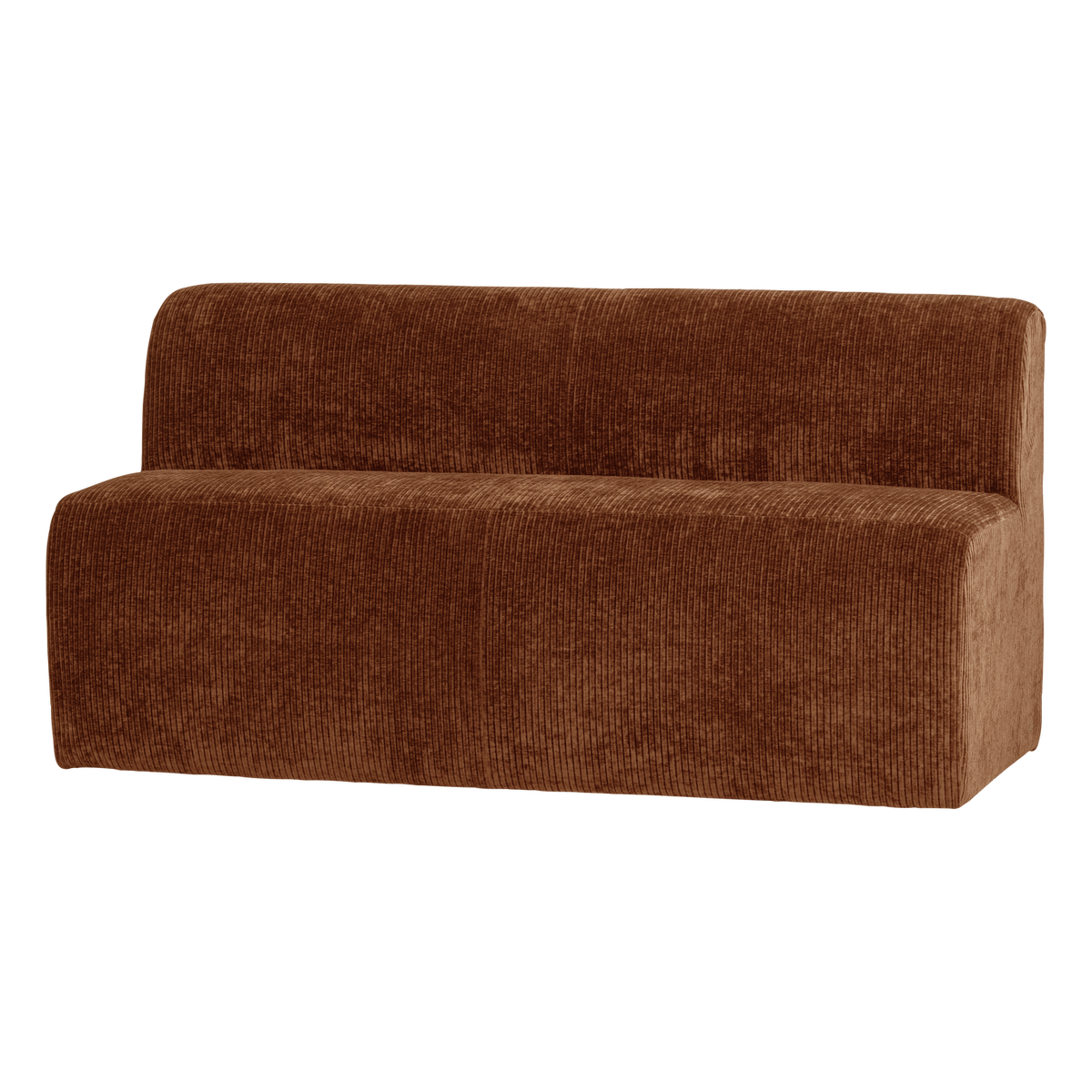 Mojo base eetbank 164 cm rugleuning ribstof roestbruin