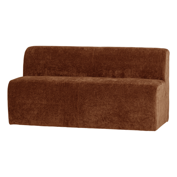 Mojo base eetbank 164 cm rugleuning ribstof roestbruin