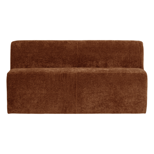 Mojo base eetbank 164 cm rugleuning ribstof roestbruin