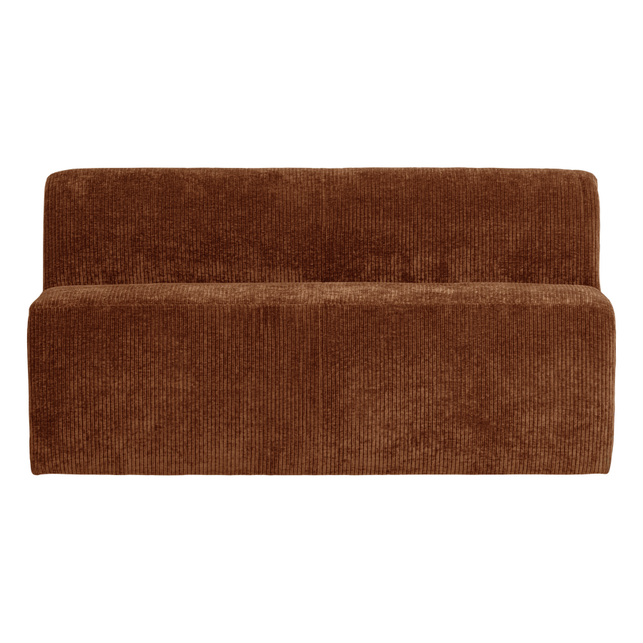 Mojo base eetbank 164 cm rugleuning ribstof roestbruin